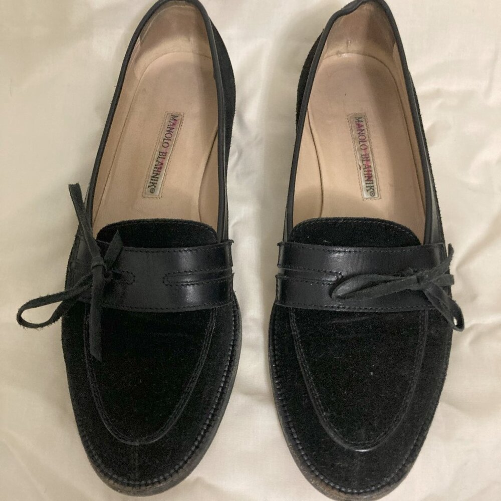 Manolo Blahnik Black Loafers